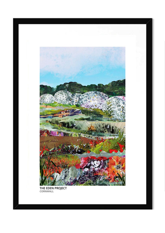 Eden Project art print by Vicki Shortt, in a black frame