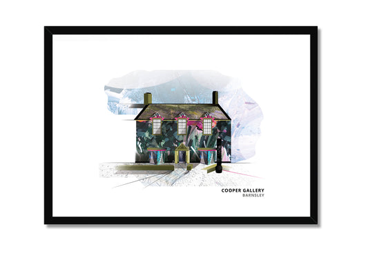 Cooper Gallery, Barnsley art print by Vicki Shortt, the Victorian gallery in the town centre, in a black frame