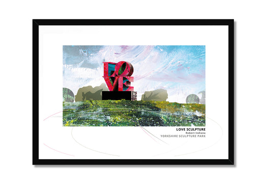 LOVE Sculpture, Yorkshire Sculpture Park art print by Vicki Shortt, Robert Indiana's block-letter sculpture in the park grounds, in a black frame