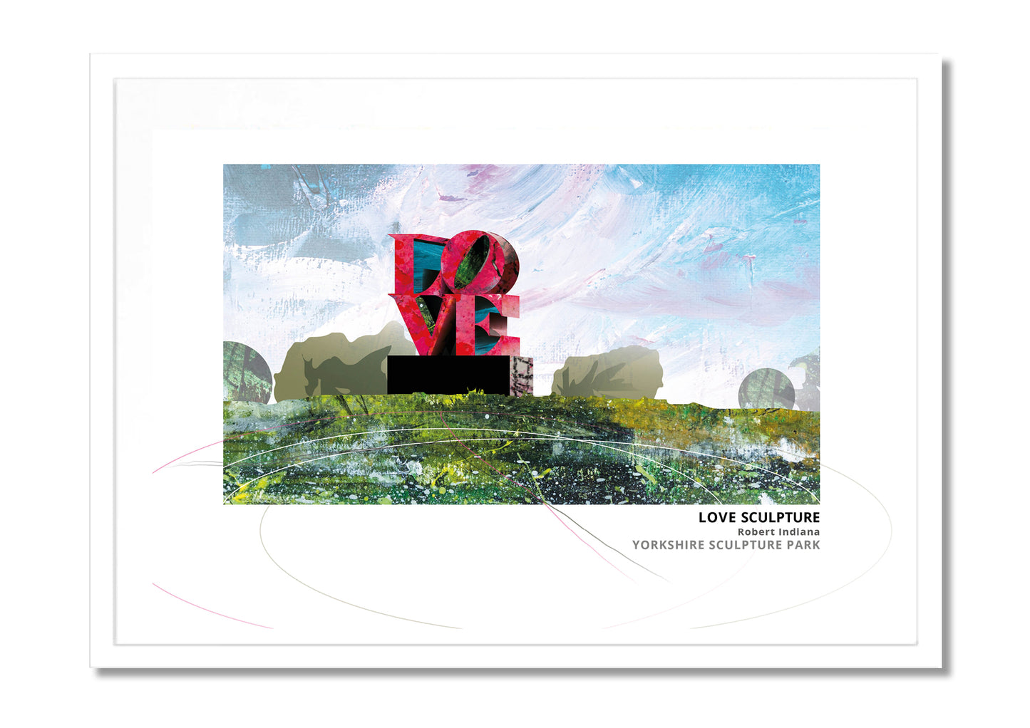 LOVE Sculpture, Yorkshire Sculpture Park art print by Vicki Shortt, Robert Indiana's block-letter sculpture in the park grounds, in a white frame