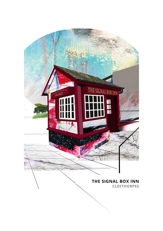Signal Box Inn art print by Vicki Shortt, the tiny converted signal box pub at Cleethorpes