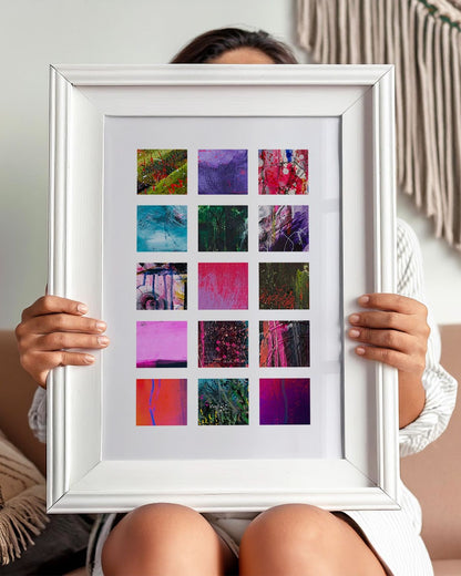 Collage Grids art print by Vicki Shortt, mixed colours