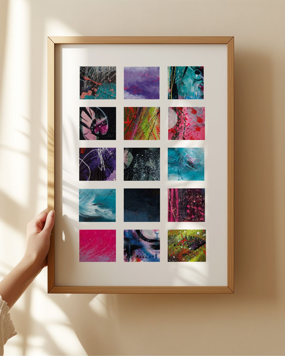 Collage Grids art print by Vicki Shortt, mixed colours
