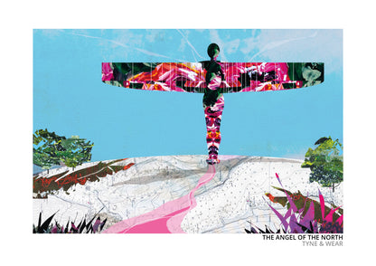 Angel of the North art print by Vicki Shortt, Antony Gormley's steel angel standing above Gateshead