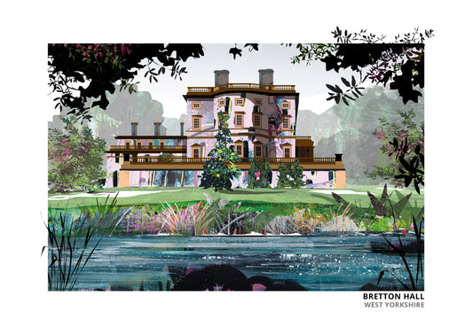 Bretton Hall art print by Vicki Shortt, the Georgian hall in the grounds of Yorkshire Sculpture Park