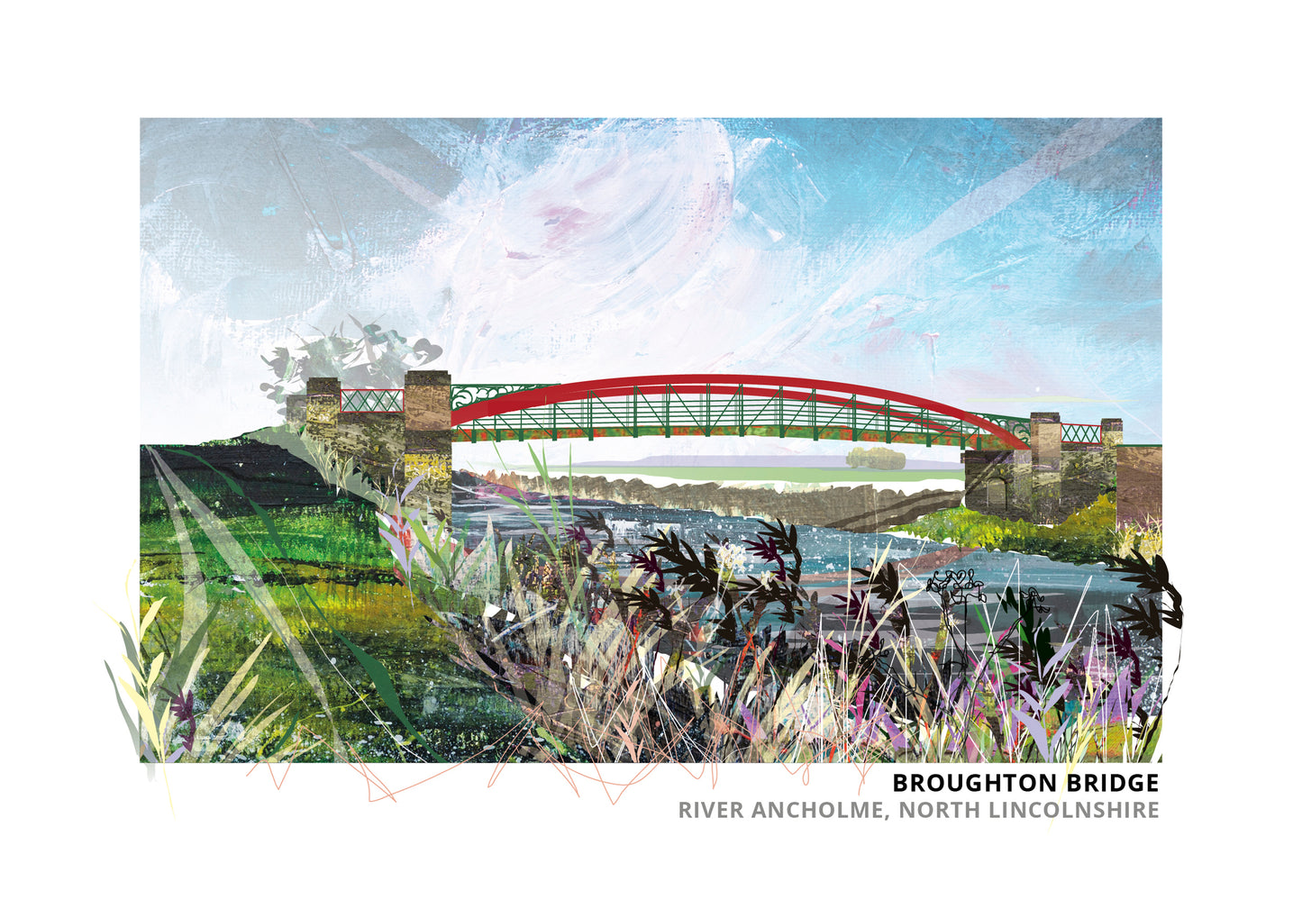 Broughton Bridge art print by Vicki Shortt, the bridge over the River Ancholme at Broughton, North Lincolnshire