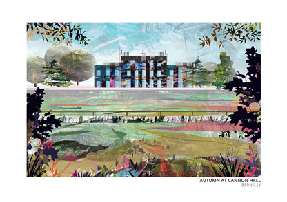 Cannon Hall, Barnsley art print by Vicki Shortt, the country house and its parkland, autumn design