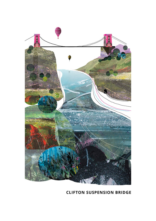 Clifton Suspension Bridge art print by Vicki Shortt, Brunel's bridge across the Avon Gorge at Bristol