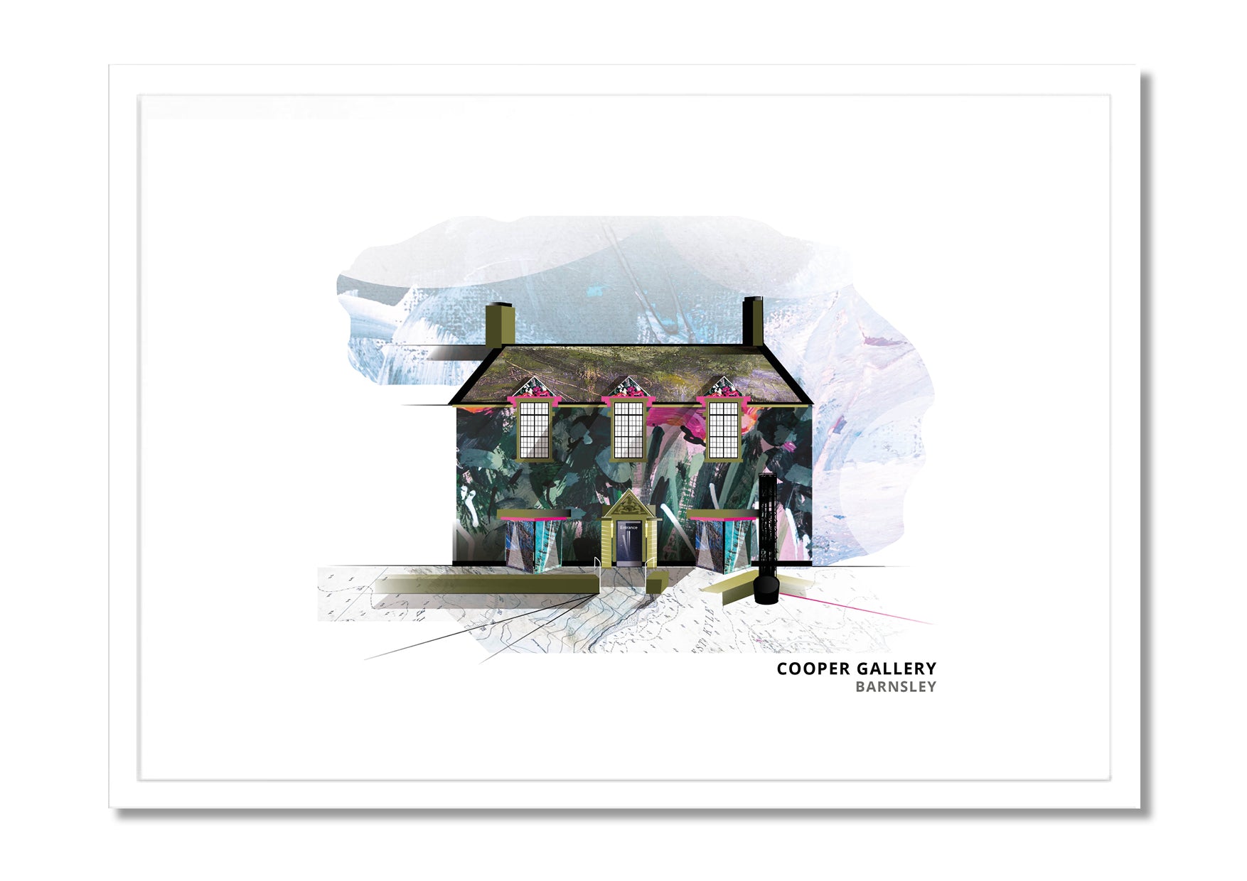 Cooper Gallery, Barnsley art print by Vicki Shortt, the Victorian gallery in the town centre, in a white frame