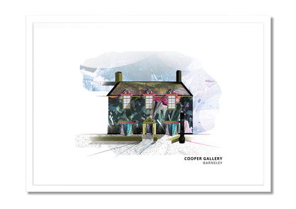 Cooper Gallery, Barnsley art print by Vicki Shortt, the Victorian gallery in the town centre, in a white frame