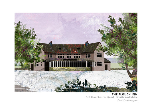 Flouch Inn art print by Vicki Shortt, the roadside inn on the old Manchester Road, South Yorkshire