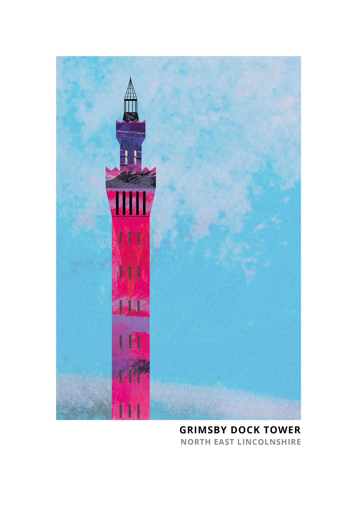 Grimsby Dock Tower art print by Vicki Shortt, the Italianate Victorian tower on the Grimsby docks