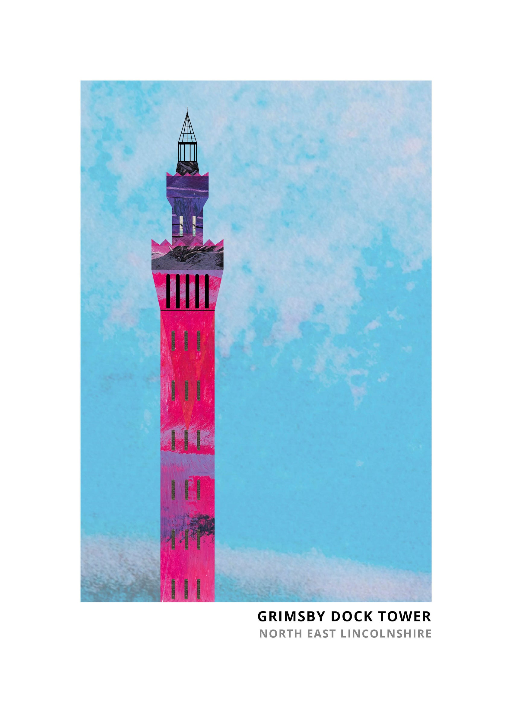 Grimsby Dock Tower art print by Vicki Shortt, the Italianate Victorian tower on the Grimsby docks