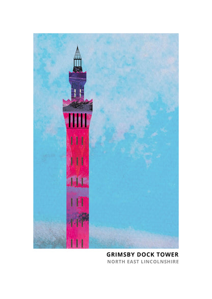 Grimsby Dock Tower art print by Vicki Shortt, the Italianate Victorian tower on the Grimsby docks