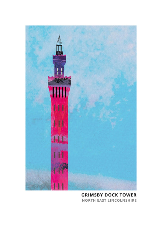 Grimsby Dock Tower art print by Vicki Shortt, the Italianate Victorian tower on the Grimsby docks