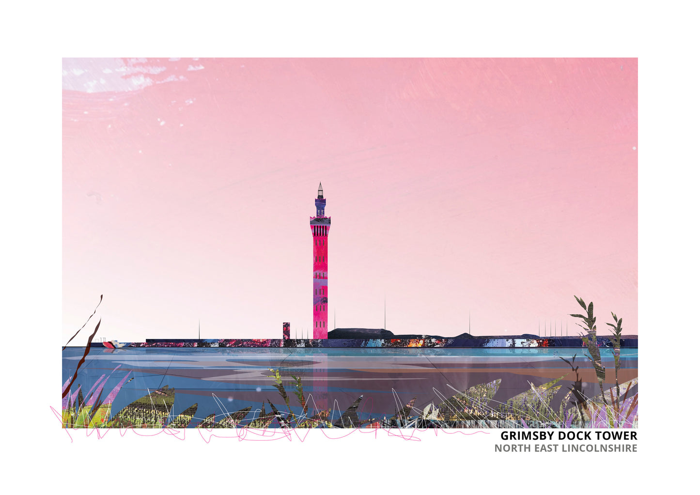 Grimsby Docks art print by Vicki Shortt, a panorama of the working docks at Grimsby, North East Lincolnshire