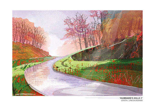 Hubbard's Hills 1 art print by Vicki Shortt, the wooded valley park at Hubbard's Hills, Louth, Lincolnshire