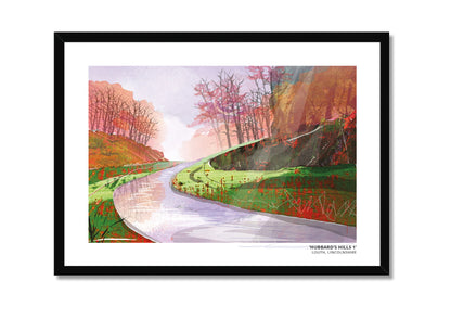 Hubbard's Hills 1 art print by Vicki Shortt, the wooded valley park at Hubbard's Hills, Louth, Lincolnshire, in a black frame
