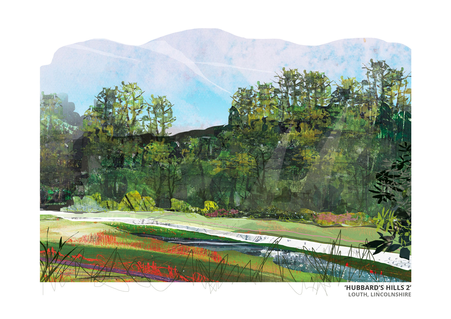 Hubbard's Hills 2 art print by Vicki Shortt, the wooded valley park at Hubbard's Hills, Louth, Lincolnshire