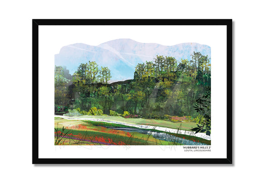 Hubbard's Hills 2 art print by Vicki Shortt, the wooded valley park at Hubbard's Hills, Louth, Lincolnshire, in a black frame