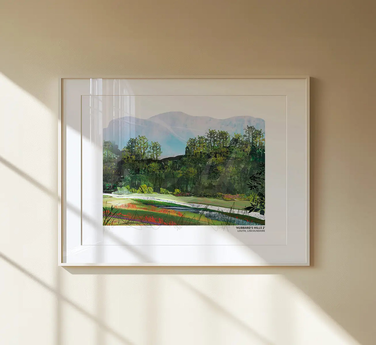 Hubbard's Hills 2 art print by Vicki Shortt, the wooded valley park at Hubbard's Hills, Louth, Lincolnshire, framed in a room setting