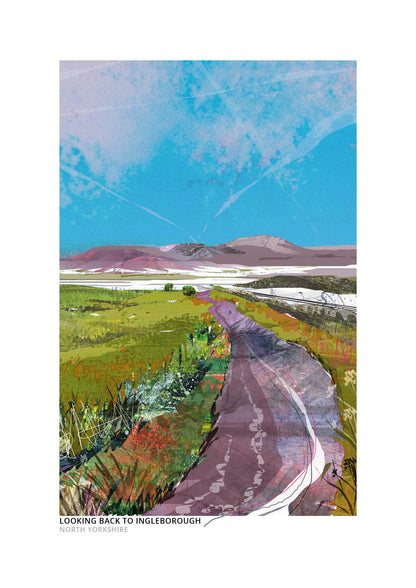Ingleborough art print by Vicki Shortt, one of the Yorkshire Three Peaks, its flat top rising over the Dales