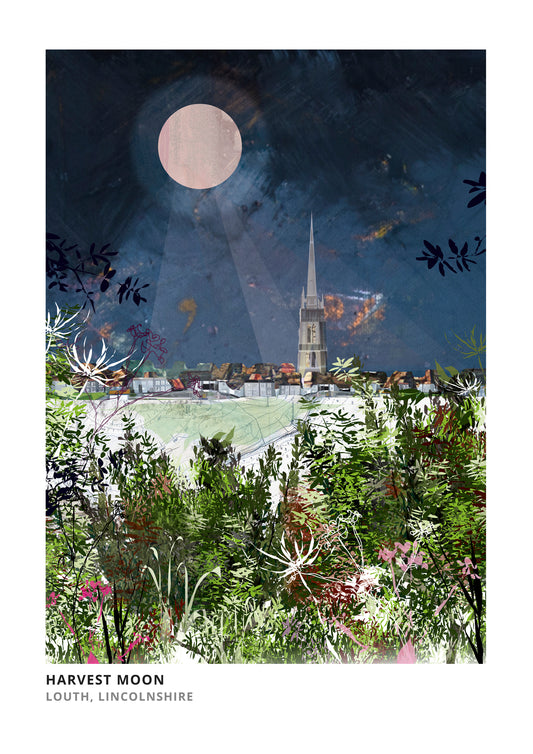 Louth Minster art print by Vicki Shortt, the soaring spire of St James' Church in Louth, Lincolnshire