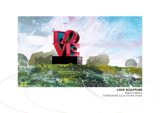 LOVE Sculpture, Yorkshire Sculpture Park art print by Vicki Shortt, Robert Indiana's block-letter sculpture in the park grounds
