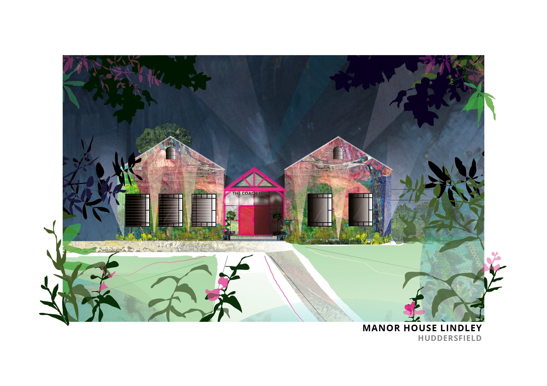 Manor House Lindley art print by Vicki Shortt, the manor house at Lindley, Huddersfield