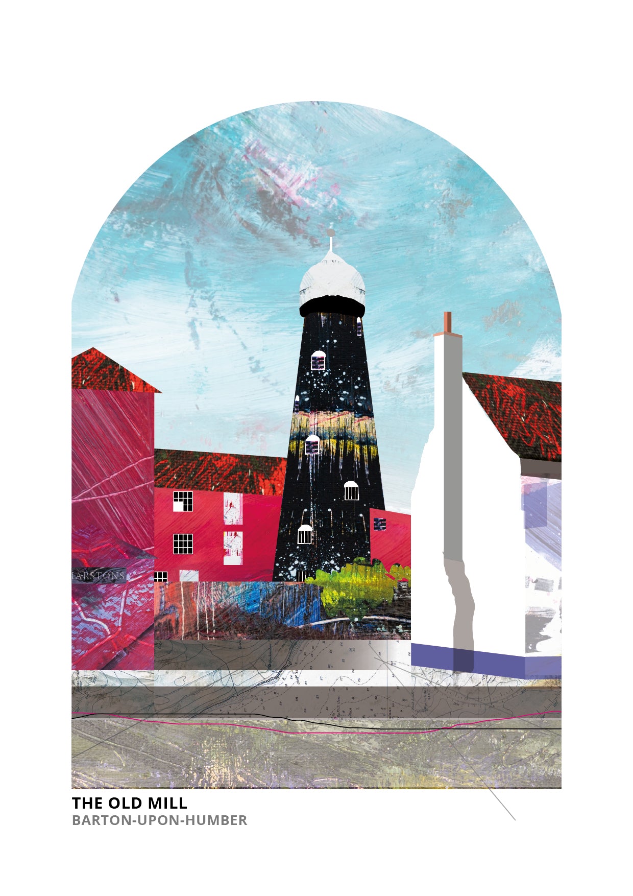 Old Mill, Barton-upon-Humber art print by Vicki Shortt, the old windmill at Barton-upon-Humber, North Lincolnshire