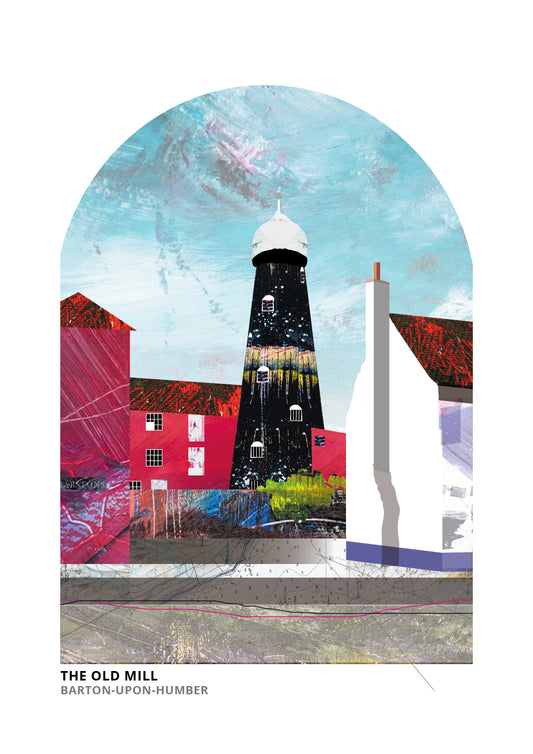 Old Mill, Barton-upon-Humber art print by Vicki Shortt, the old windmill at Barton-upon-Humber, North Lincolnshire