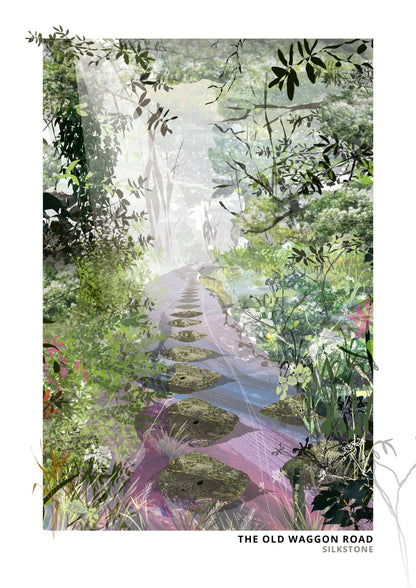 Old Waggon Road art print by Vicki Shortt, the old colliery waggon road at Silkstone, South Yorkshire