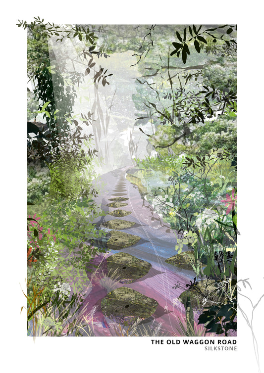 Old Waggon Road art print by Vicki Shortt, the old colliery waggon road at Silkstone, South Yorkshire