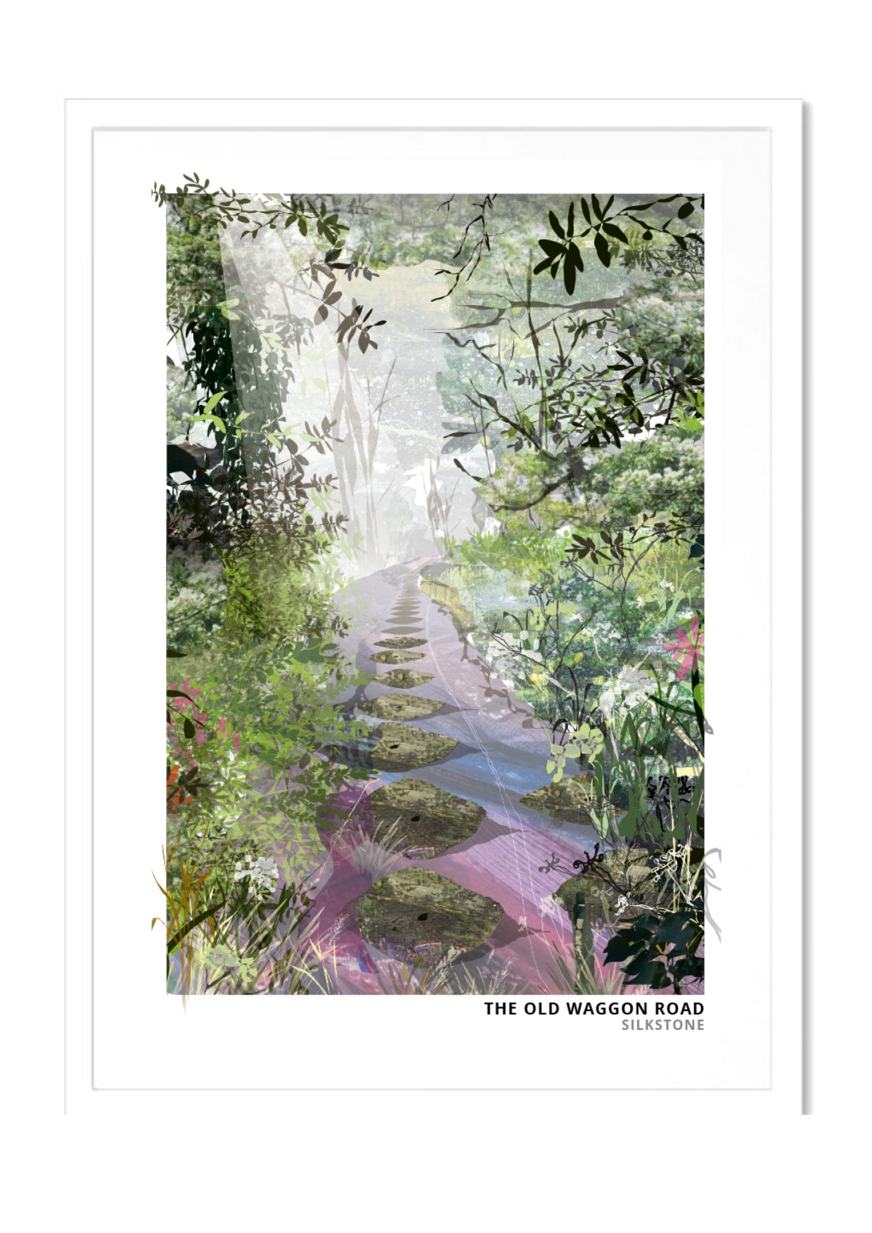 Old Waggon Road art print by Vicki Shortt, the old colliery waggon road at Silkstone, South Yorkshire, in a white frame