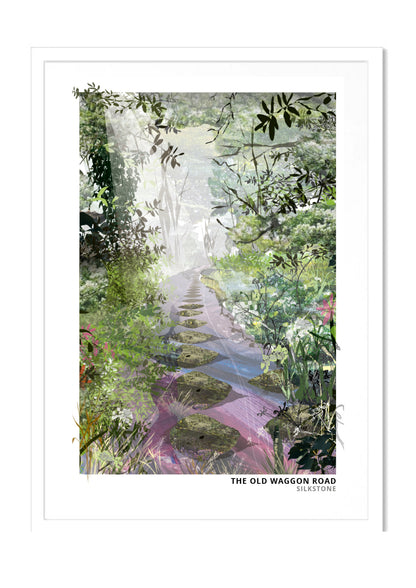 Old Waggon Road art print by Vicki Shortt, the old colliery waggon road at Silkstone, South Yorkshire, in a white frame