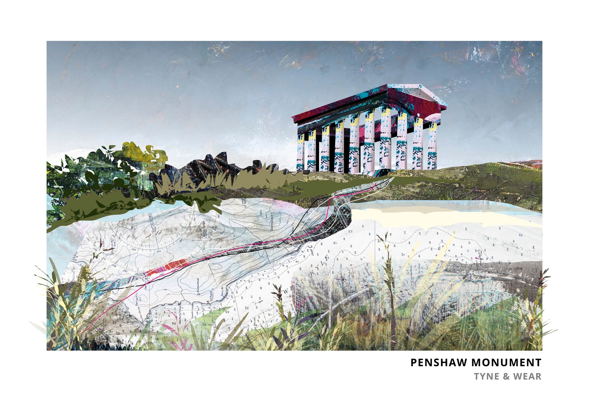 Penshaw Monument art print by Vicki Shortt, the Greek temple folly on its hill in Tyne and Wear