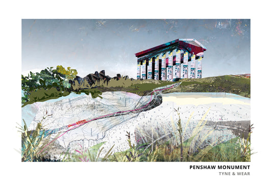 Penshaw Monument art print by Vicki Shortt, the Greek temple folly on its hill in Tyne and Wear