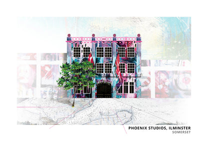 Phoenix Studios art print by Vicki Shortt, the studios at Ilminster, Somerset