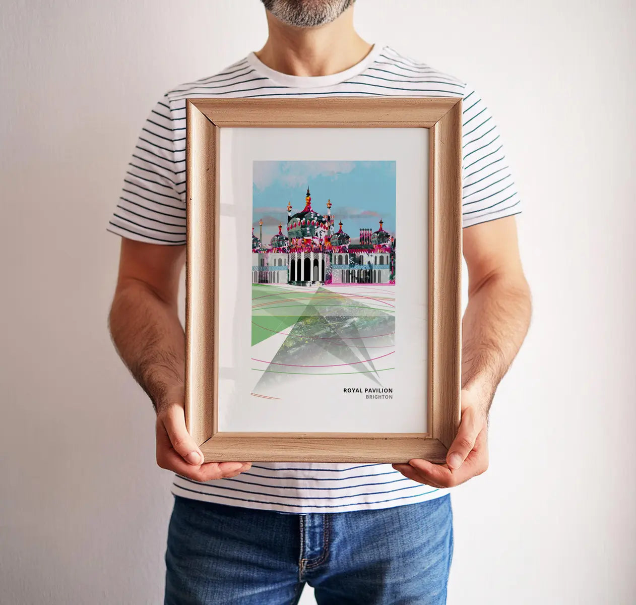 Royal Pavilion, Brighton art print by Vicki Shortt, the domes and minarets of the Royal Pavilion in Brighton, framed in a room setting