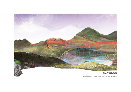 Snowdon art print by Vicki Shortt, the summit of Yr Wyddfa in Eryri, north Wales