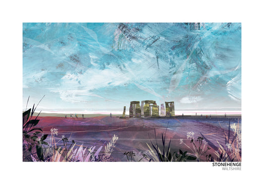 Stonehenge art print by Vicki Shortt, the standing stones on Salisbury Plain, Wiltshire