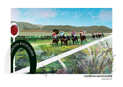 Taunton Racecourse art print by Vicki Shortt, the racecourse at Taunton, Somerset