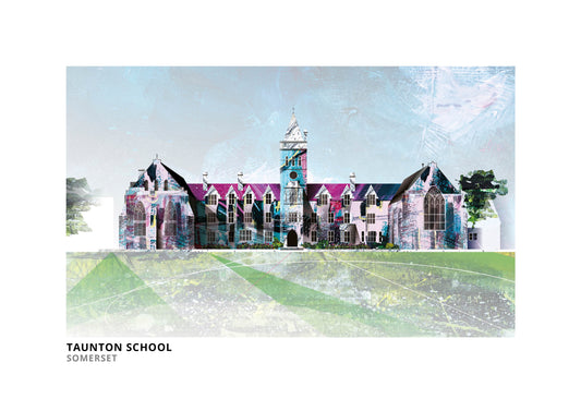 Taunton School art print by Vicki Shortt, the school buildings at Taunton, Somerset
