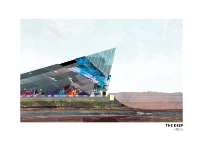 The Deep art print by Vicki Shortt, the wedge-shaped aquarium at the mouth of the River Hull
