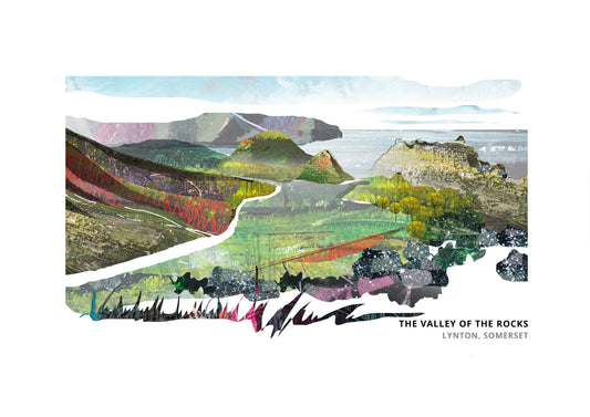 Valley of the Rocks art print by Vicki Shortt, the dry valley and its rock formations near Lynton, Devon