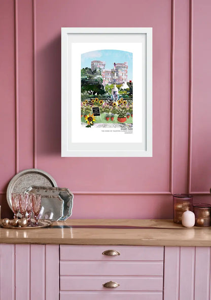 Vivary Park, Taunton art print by Vicki Shortt, the park that hosts the town flower show, framed in a room setting