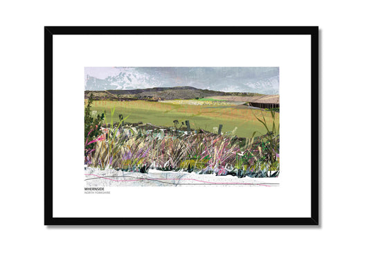 Whernside art print by Vicki Shortt, the long whaleback ridge of Yorkshire's highest peak, in a black frame