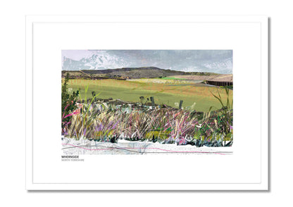 Whernside art print by Vicki Shortt, the long whaleback ridge of Yorkshire's highest peak, in a white frame