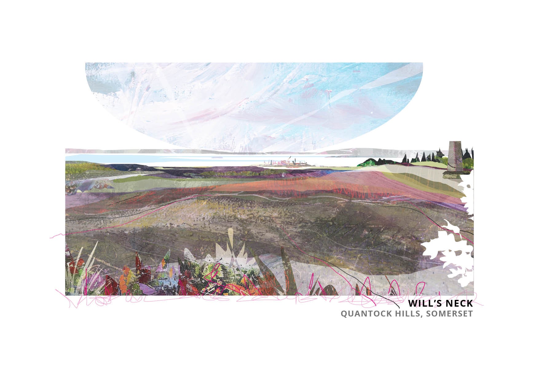 Will's Neck art print by Vicki Shortt, the highest point of the Quantock Hills in Somerset