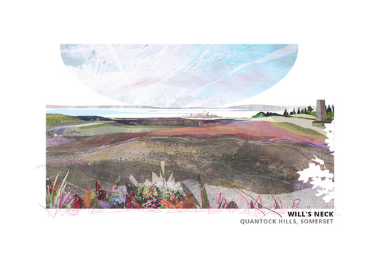 Will's Neck art print by Vicki Shortt, the highest point of the Quantock Hills in Somerset